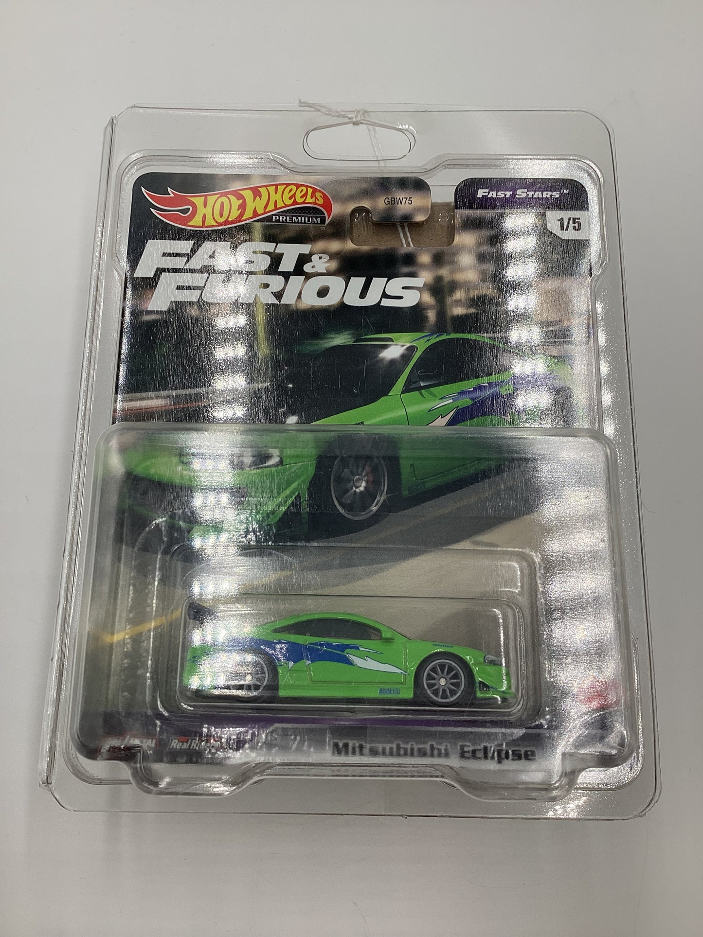 Hot Wheels Premium Fast & Furious Fast Stars #1 Mitsubishi Eclipse Green W/Protector (1)