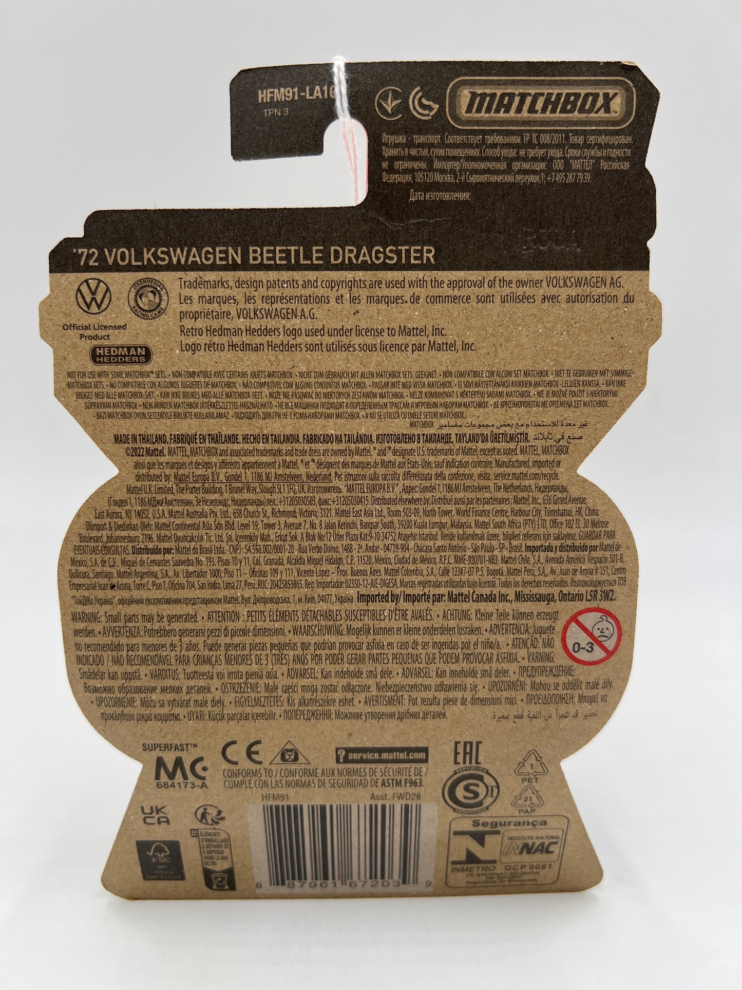 Matchbox Moving Parts #42 72 Volkswagen Beetle Dragster 167D