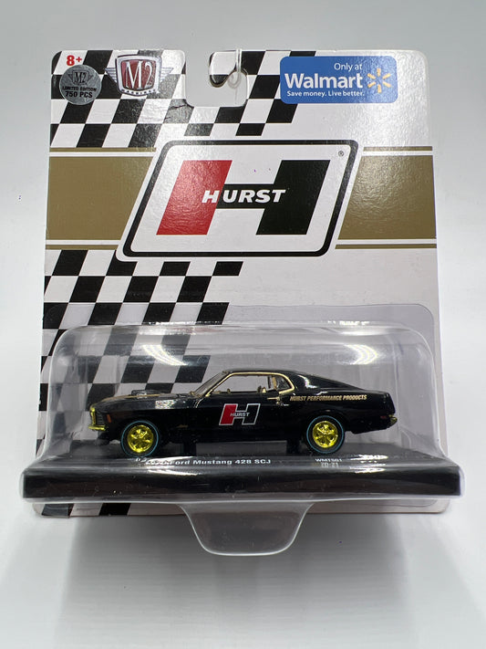 M2 Machines Auto-Drivers Walmart Exclusive CHASE Hurst 1970 Ford Mustang 428 SCJ Black WMTS01 Card Not Perfect