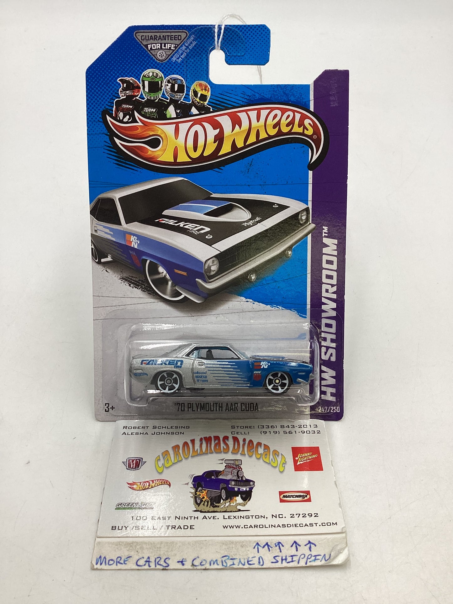 2013 Hot Wheels #247 70 Plymouth AAR Cuda Falken Silver 41C