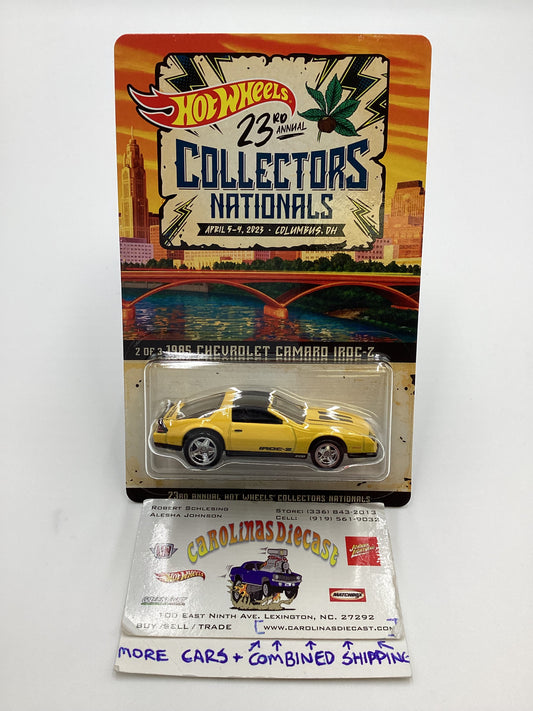 2023 Hot Wheels 23rd Annual Collectors Nationals Ohio 1985 Chevrolet Camaro Iroc Z Yellow 3757/6200 with protector