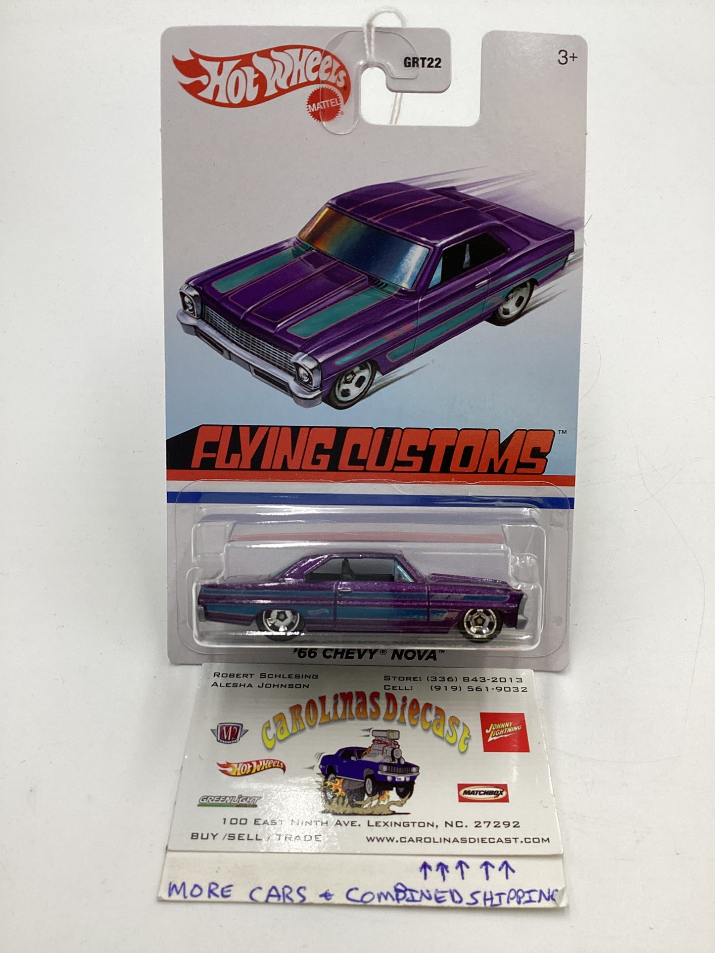 Hot Wheels Target Exclusive Flying Customs 66 Chevy Nova Purple 153H