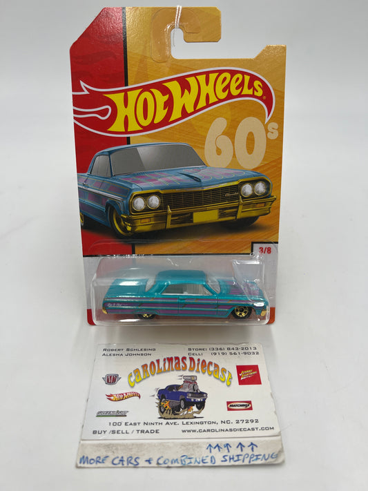 2019 Hot Wheels Throwback Series #3 64 Impala Blue 157A