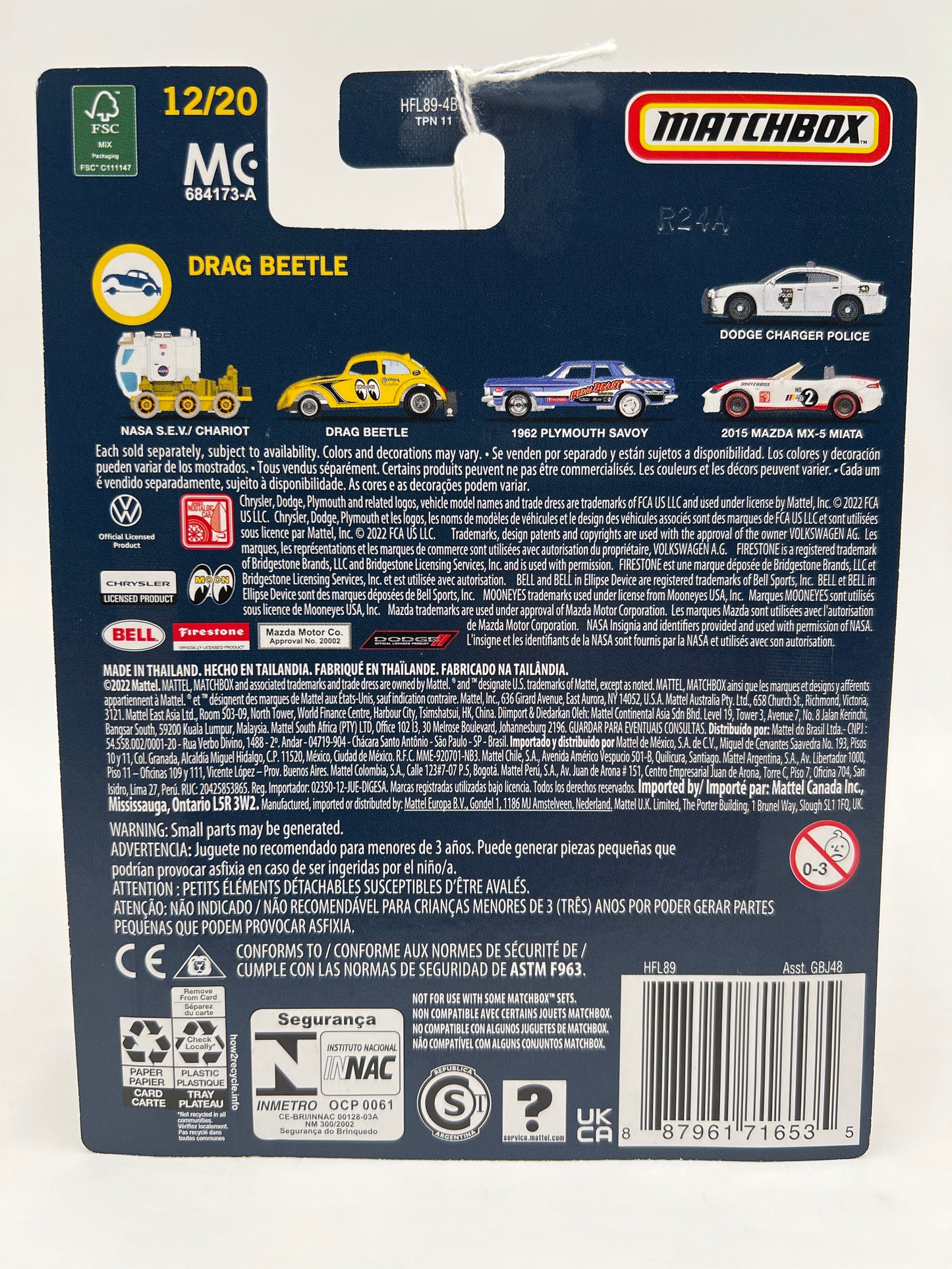 Matchbox Collectors #12 Drag Beetle Yellow Mooneyes 169M