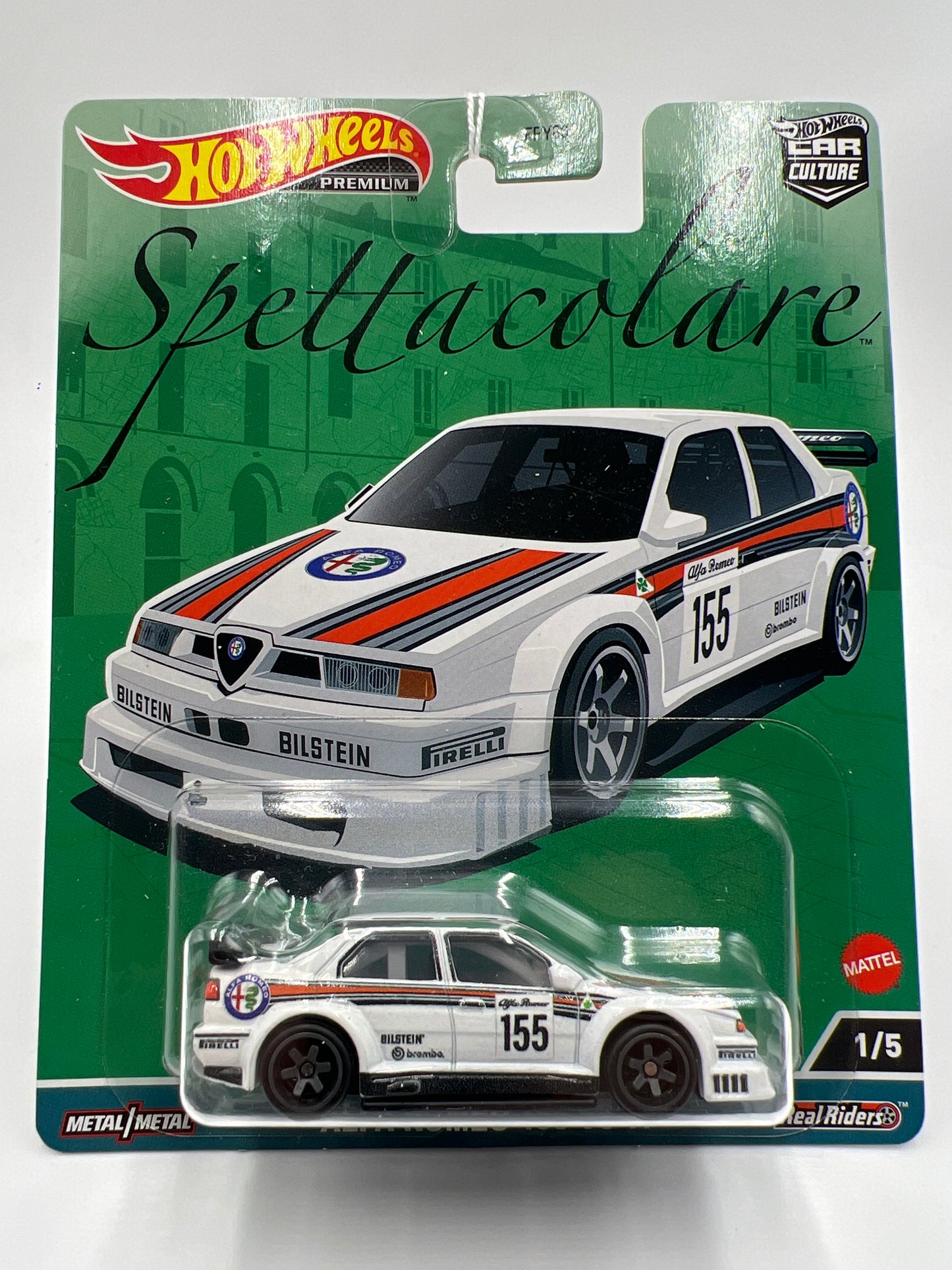 Hot Wheels Car Culture Spettacolare #1 Alfa Romeo 155 V6 Ti White 258C