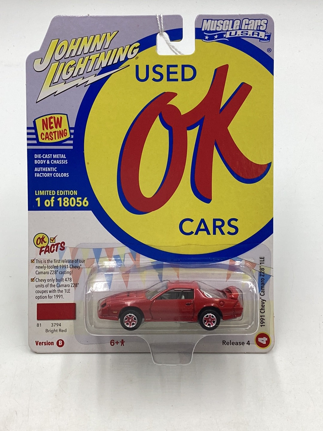 Johnny Lightning Muscle Cars USA 1991 Chevy Camaro Z28 1LE red 230B