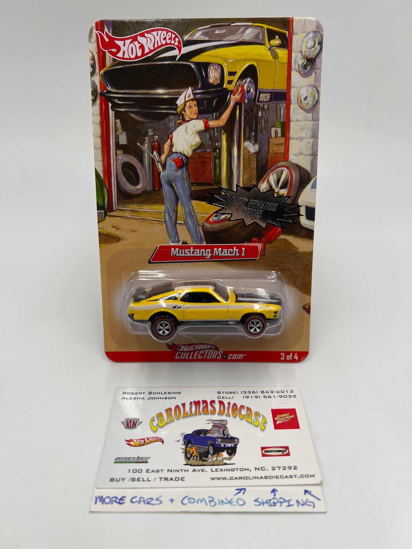 2007 Hot Wheels RLC Rewards Series #3 Mustang Mach 1 Yellow 6487/6962 W/Protector
