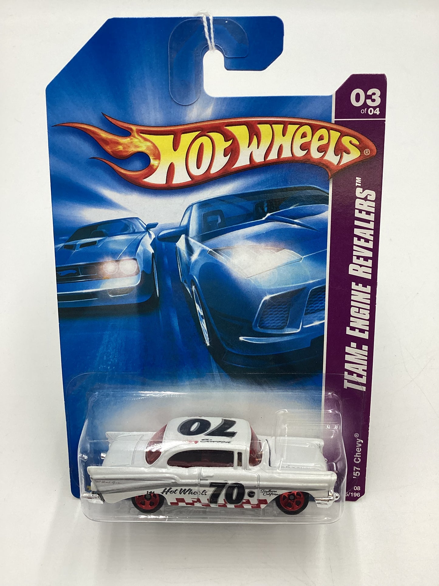 2008 Hot Wheels HW Team Engine Revealers #155 57 Chevy White 14E