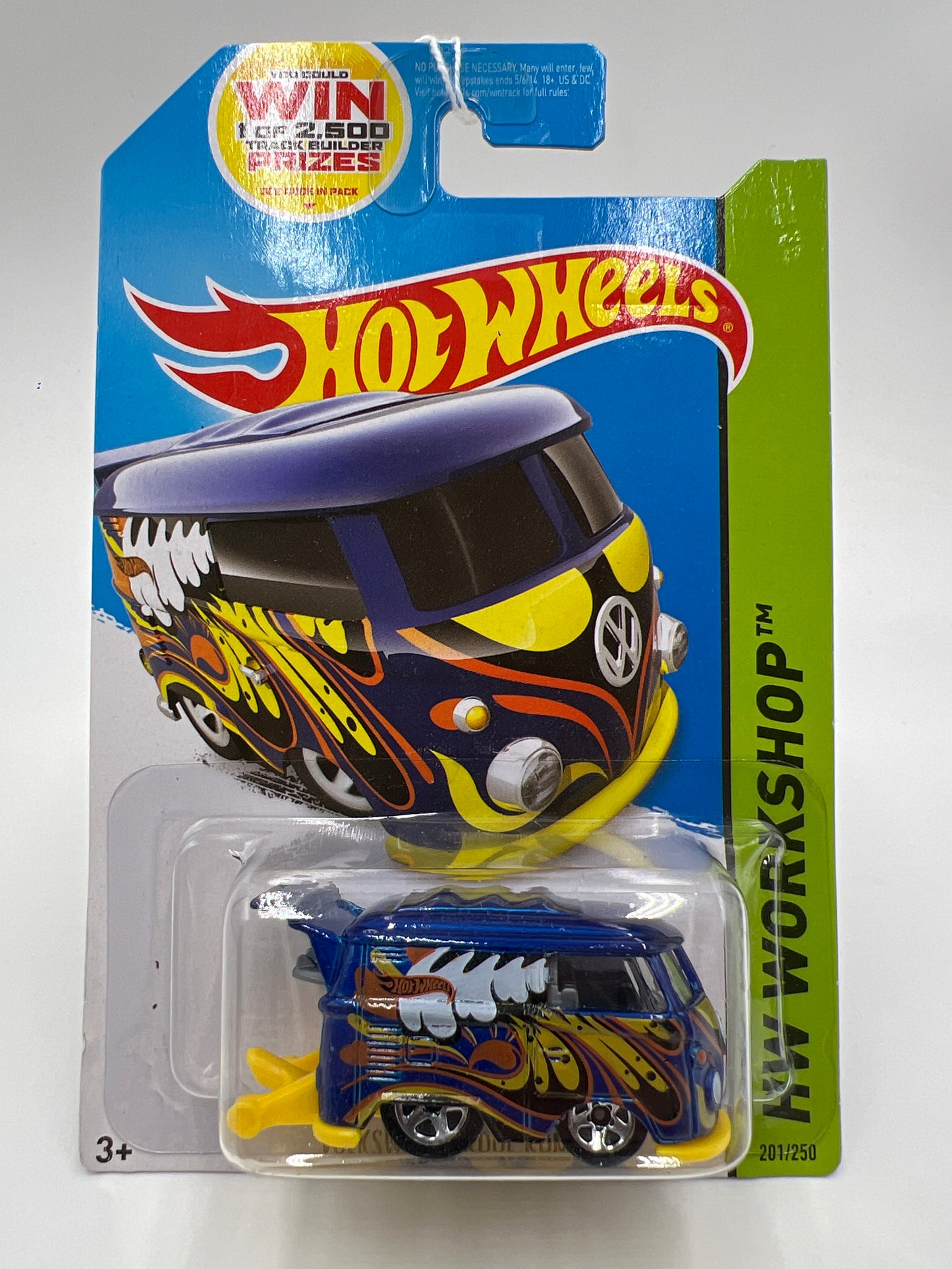 2014 Hot Wheels Workshop #201 Volkswagen Kool Kombi Blue 98A