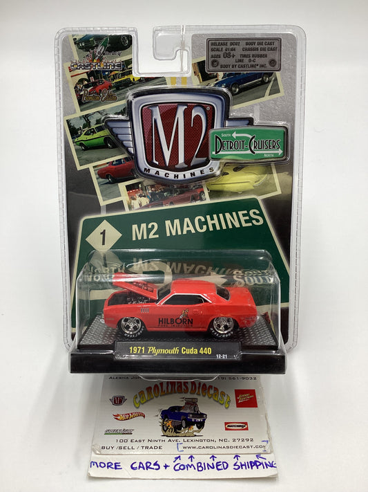 M2 Machines Detroit Cruisers 1971 Plymouth Cuda 440 Red 12-21 203D