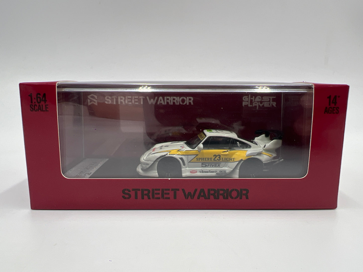 Street Warrior x Ghost Player #262/299 Glow In The Dark Porsche 993 RWB White/Yellow VHTF See Pics For Glow