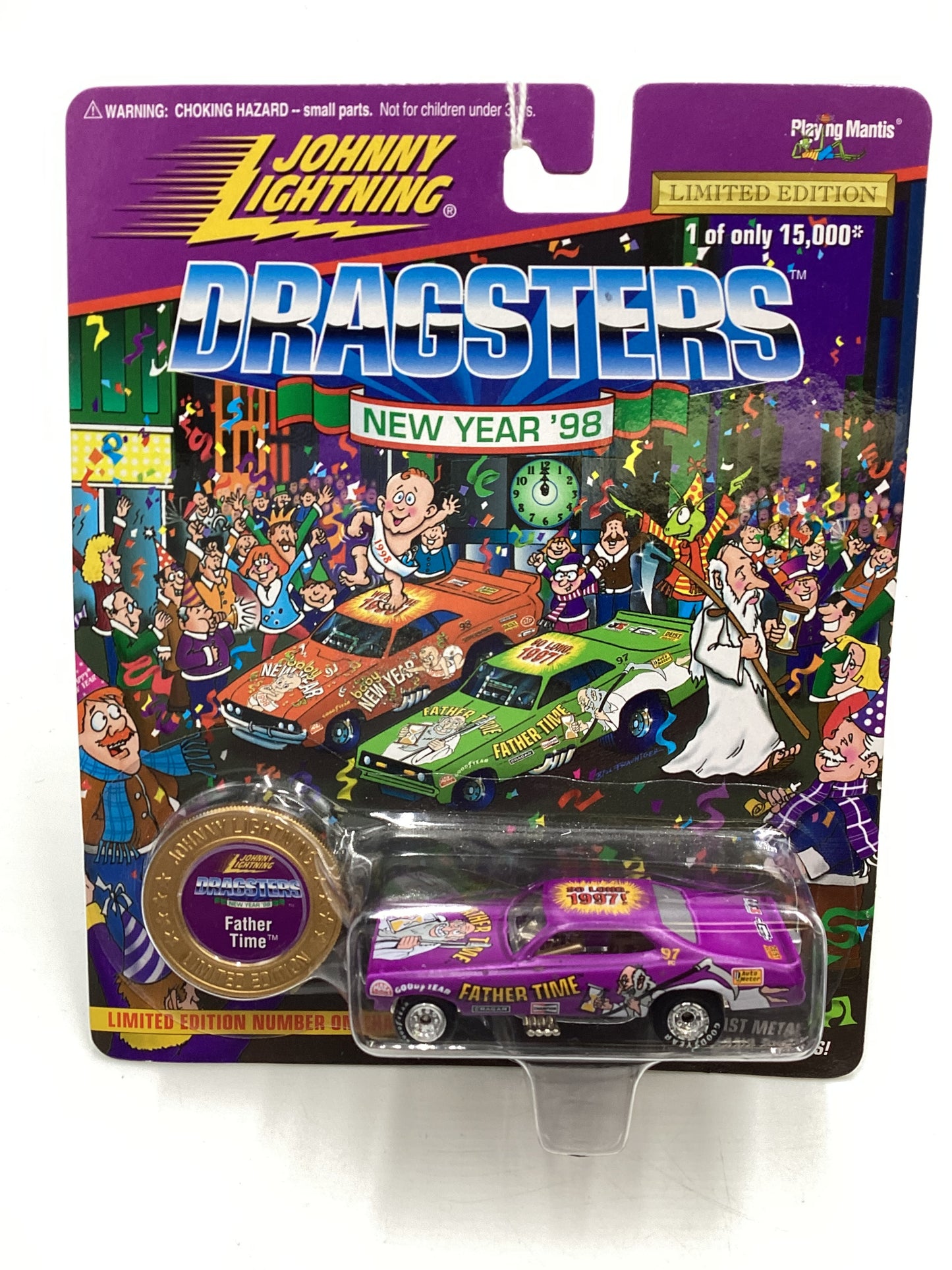 Johnny Lightning Dragsters New Year 98 #9918/15000 Father Time Purple 186C