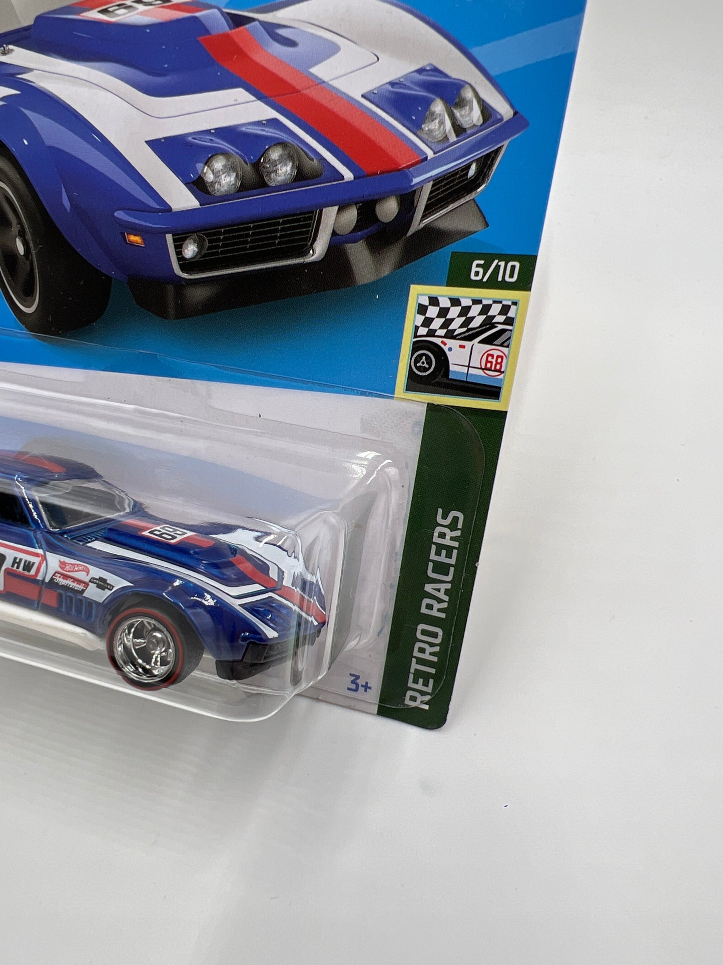 Hot Wheels 69 Copo Corvette Blue Wheel Swap Custom On Card W/Protector SR