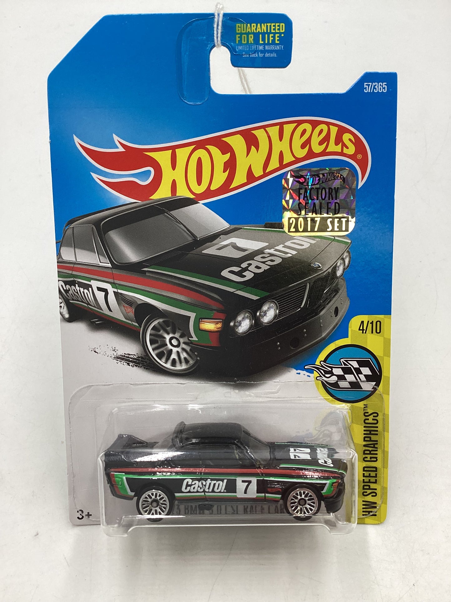 2017 Hot wheels 73 BMW 3.0 CSL Race Car Black Factory sealed sticker #57 105H