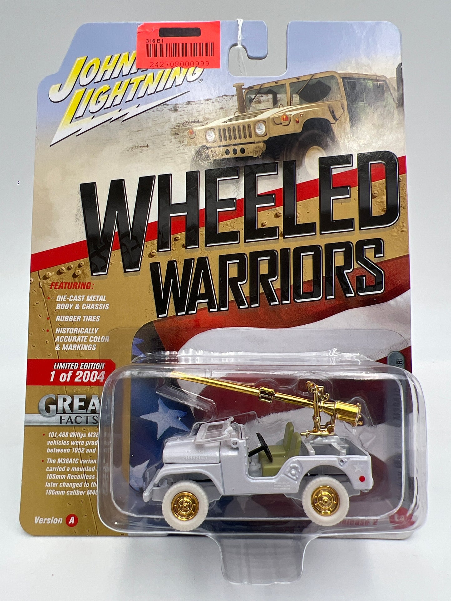 Johnny Lightning White Lightning CHASE Wheeled Warriors Korean War Willys M38A1C Jeep