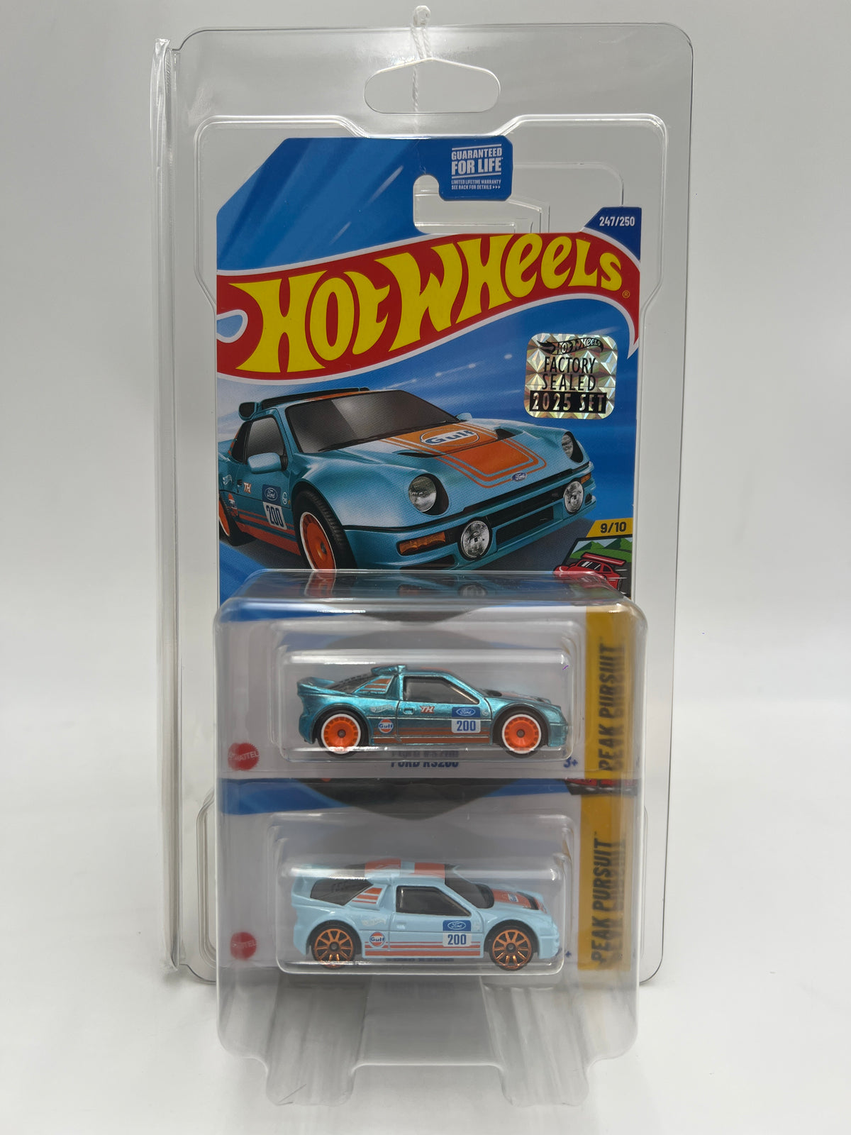 2025 Hot Wheels Factory Sealed Super Treasure Hunt & Mainline #247 Ford RS200 Gulf Blue W/Protector