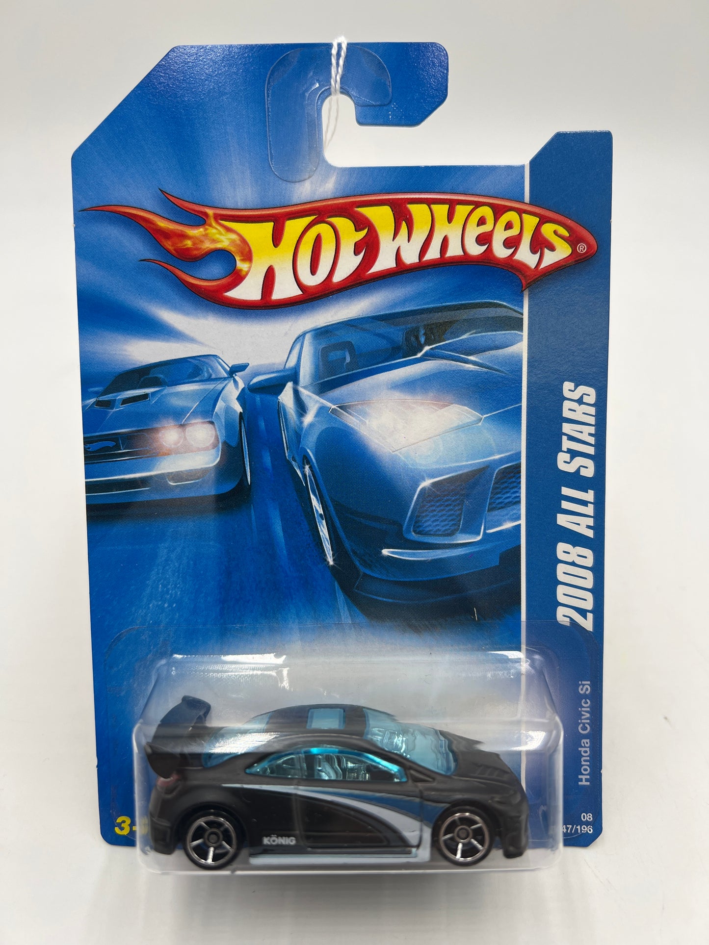 2008 Hot Wheels All Stars #47 Honda Civic Si Black HTF OH5 Wheels W/Protector