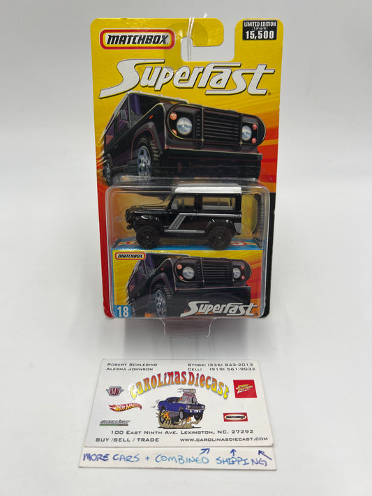 Matchbox Superfast #18 Land Rover Defender 90 Black SR