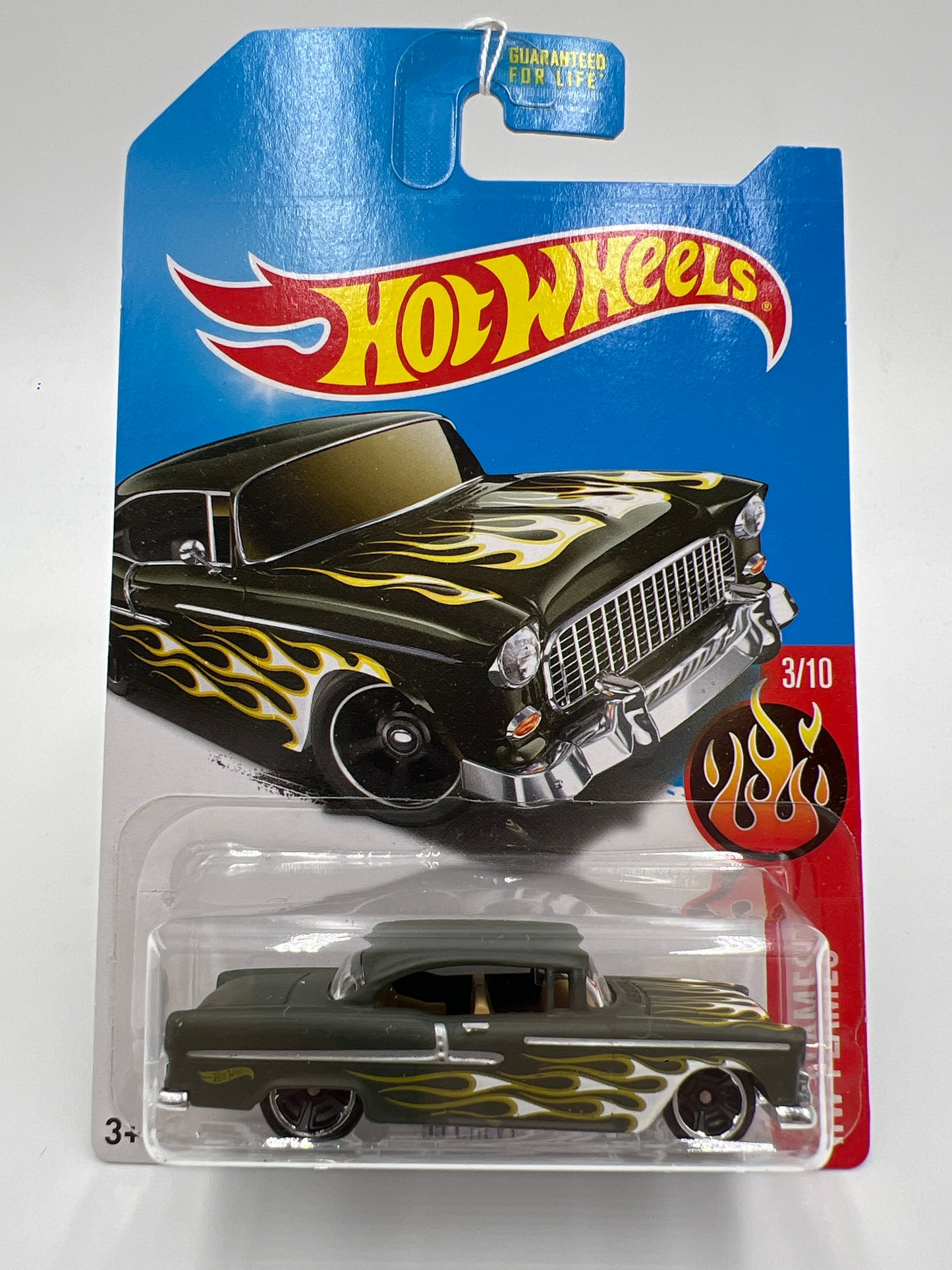 2017 Hot Wheels Kmart Exclusive HW Flames 55 Chevy Dark Green 238F