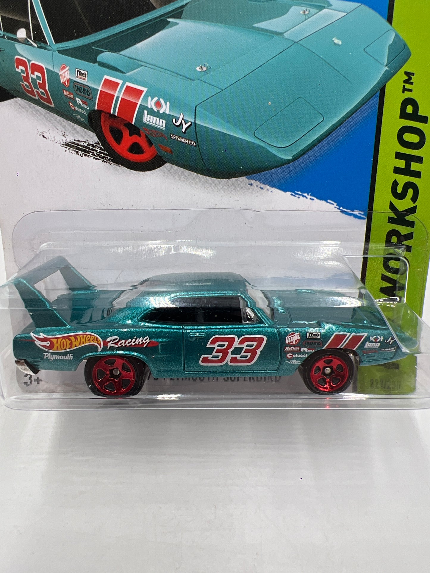 2015 Hot Wheels Workshop #229 70 Plymouth Superbird Teal 38B