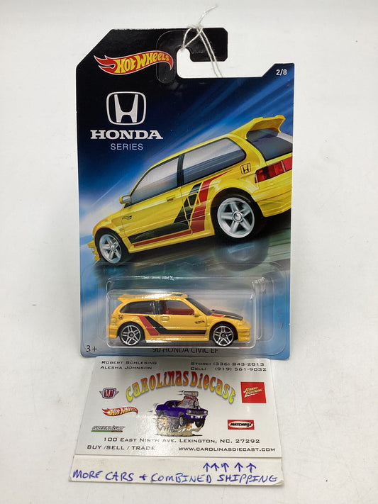 Hot wheels Honda series #2 90 Honda Civic EF Yellow 154G