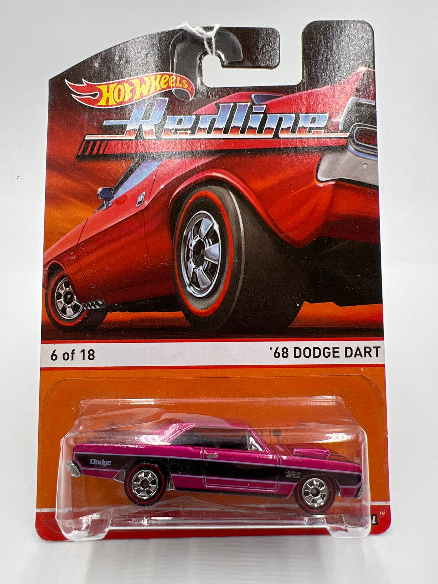 Hot Wheels Heritage Redline #6 68 Dodge Dart Pink dented Blister 160N