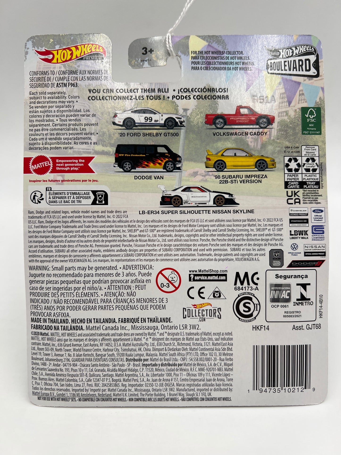 Hot Wheels Premium Boulevard #66 20 Ford Shelby GT500 White 261B