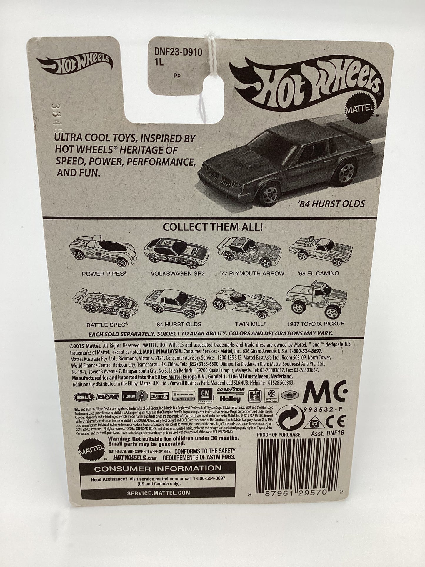 2016 Hot Wheels Target Heritage Retro DNF23 84 Hurst Olds Gray 158G