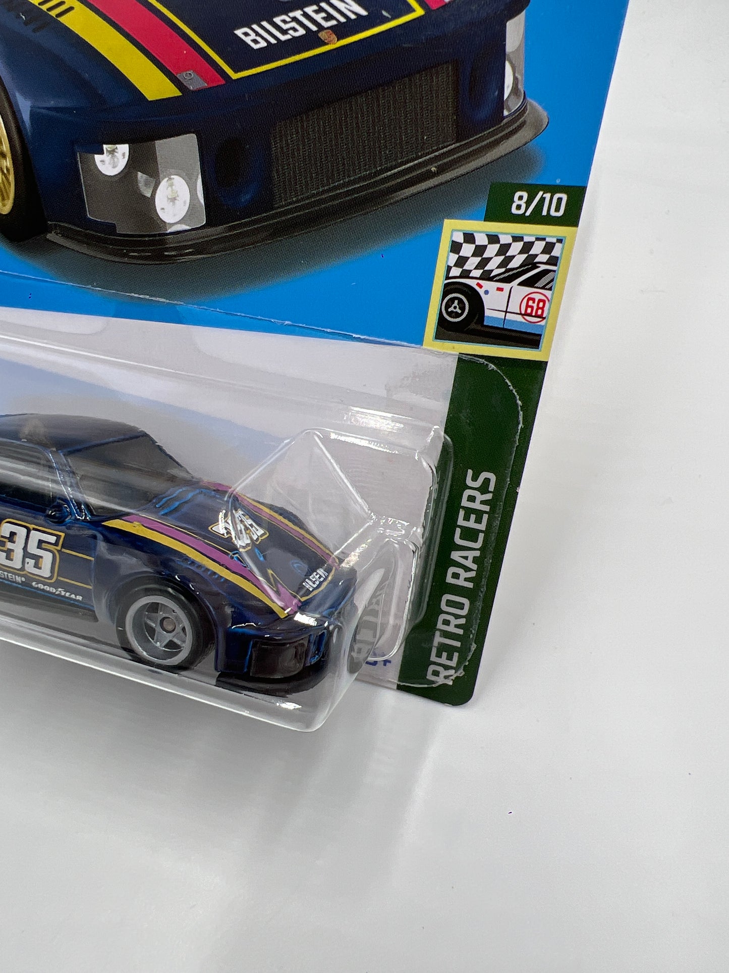 Hot Wheels Porsche 935 Dark Blue Wheel Swap Custom On Card W/Protector SR