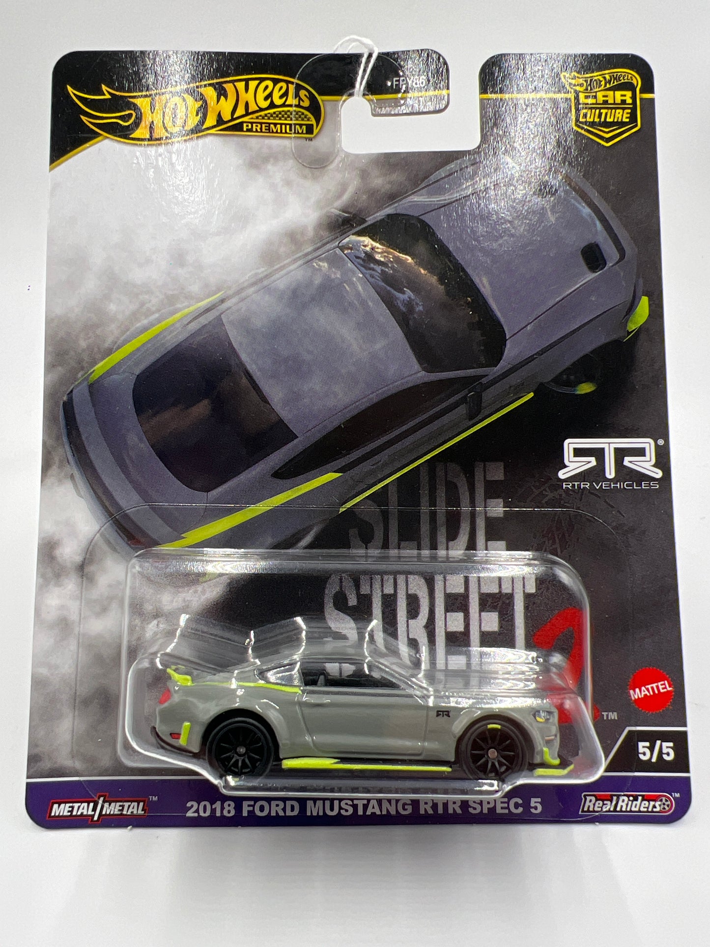 2024 Hot Wheels Car Culture Slide Street 2 #5 2018 Ford Mustang RTR Spec 5 Gray 242E