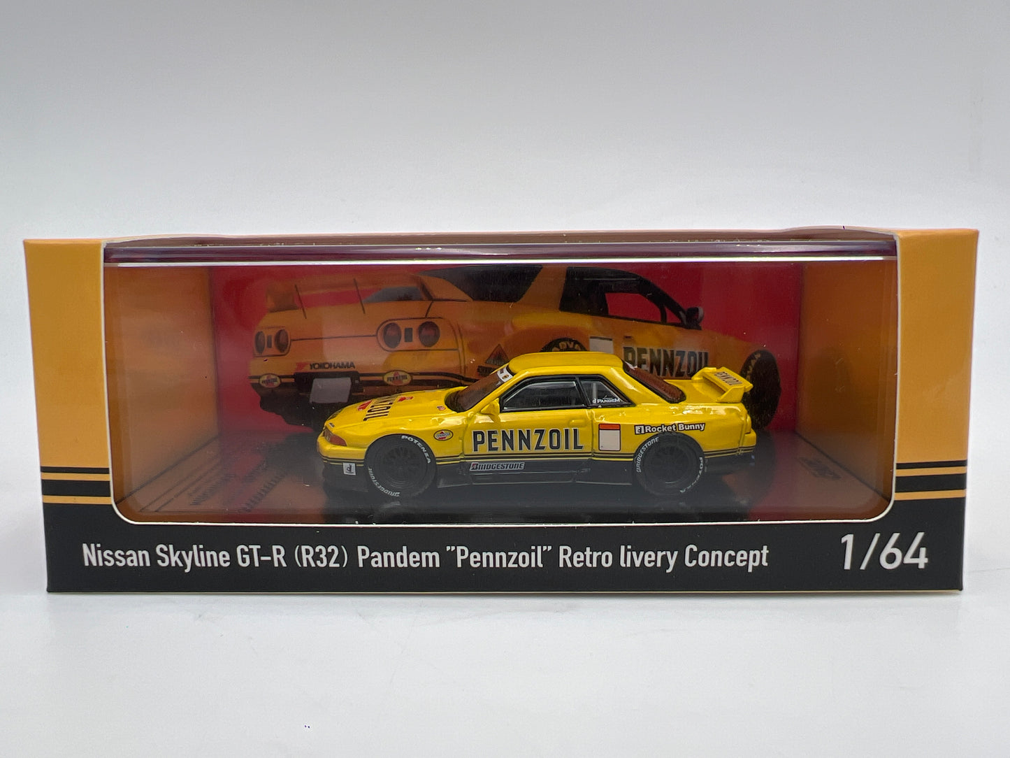 Inno64 x Pop Race Nissan Skyline GT-R R32 Pandem Pennzoil Retro Livery Concept