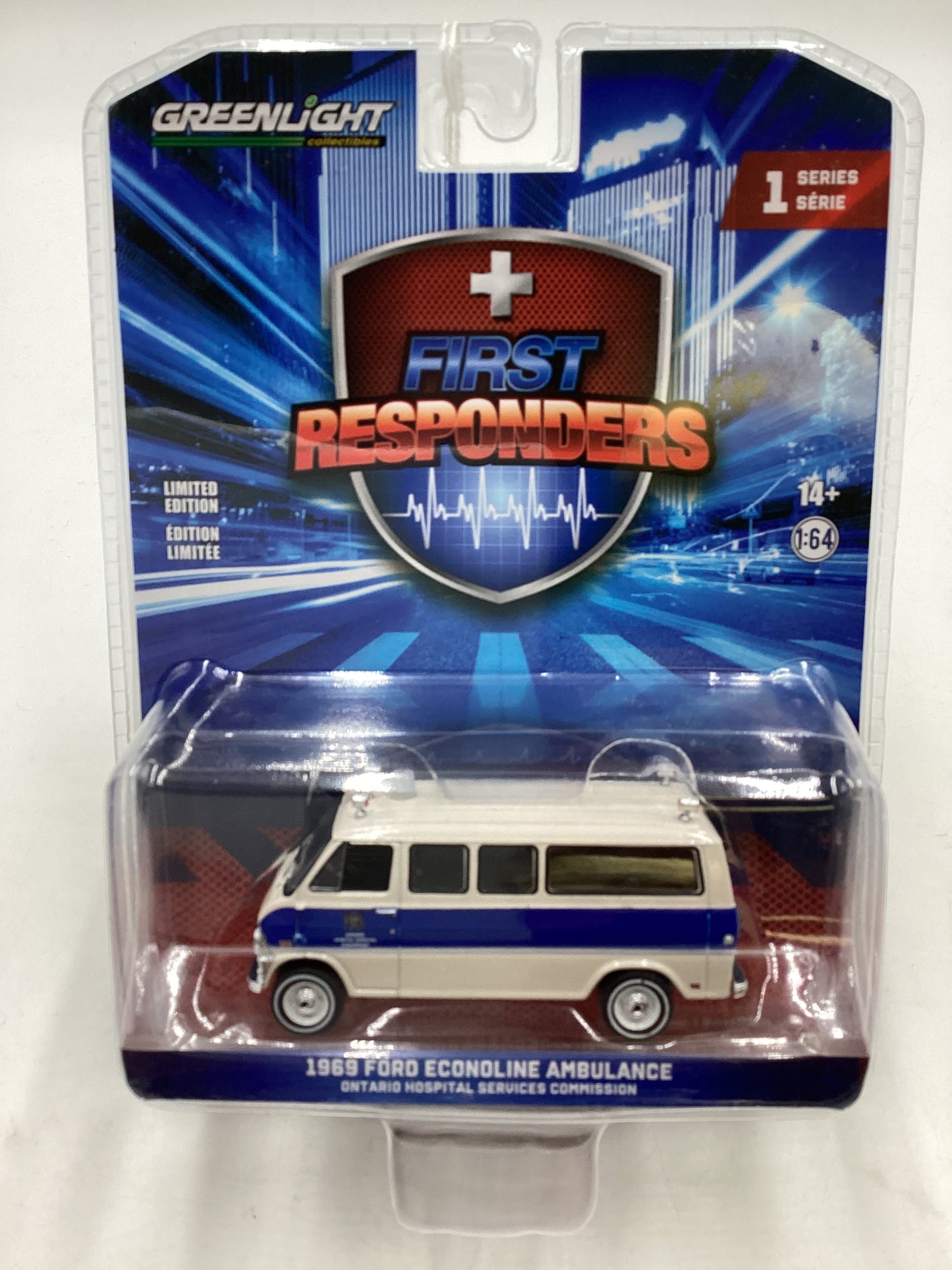 Greenlight First Responders Series 1 1969 Ford Econoline Ambulance Ontario Hospital Services Commission 176H