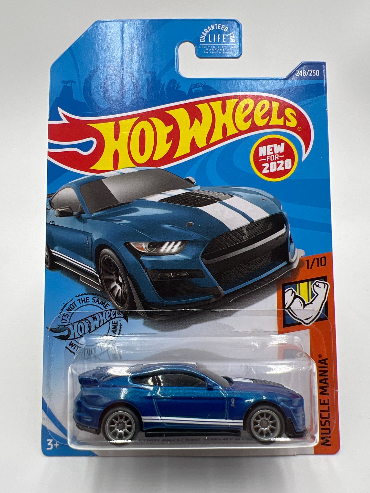 Hot Wheels 2020 Ford Mustang Shelby GT500 Blue Wheel Swap Custom On Card W/Protector