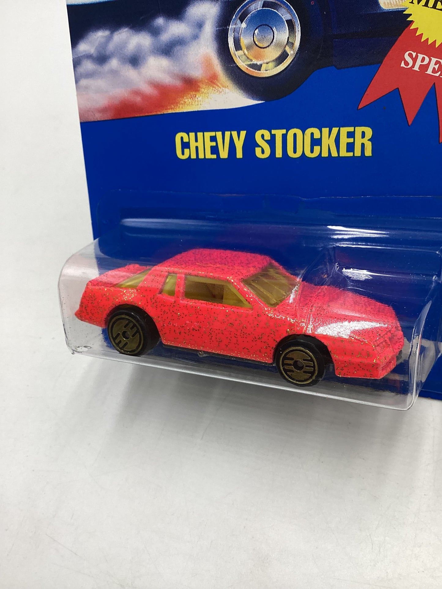 Hot Wheels Blue Card Collector No. 270 Chevy Stocker Pink UH Gold Wheels 240A