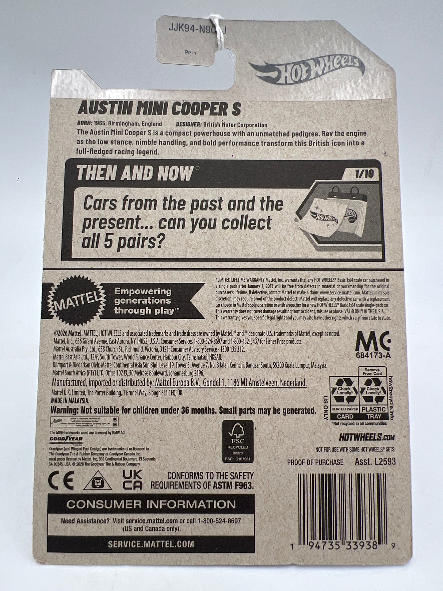2026 Hot Wheels J Case #71 Austin Mini Cooper S Red
