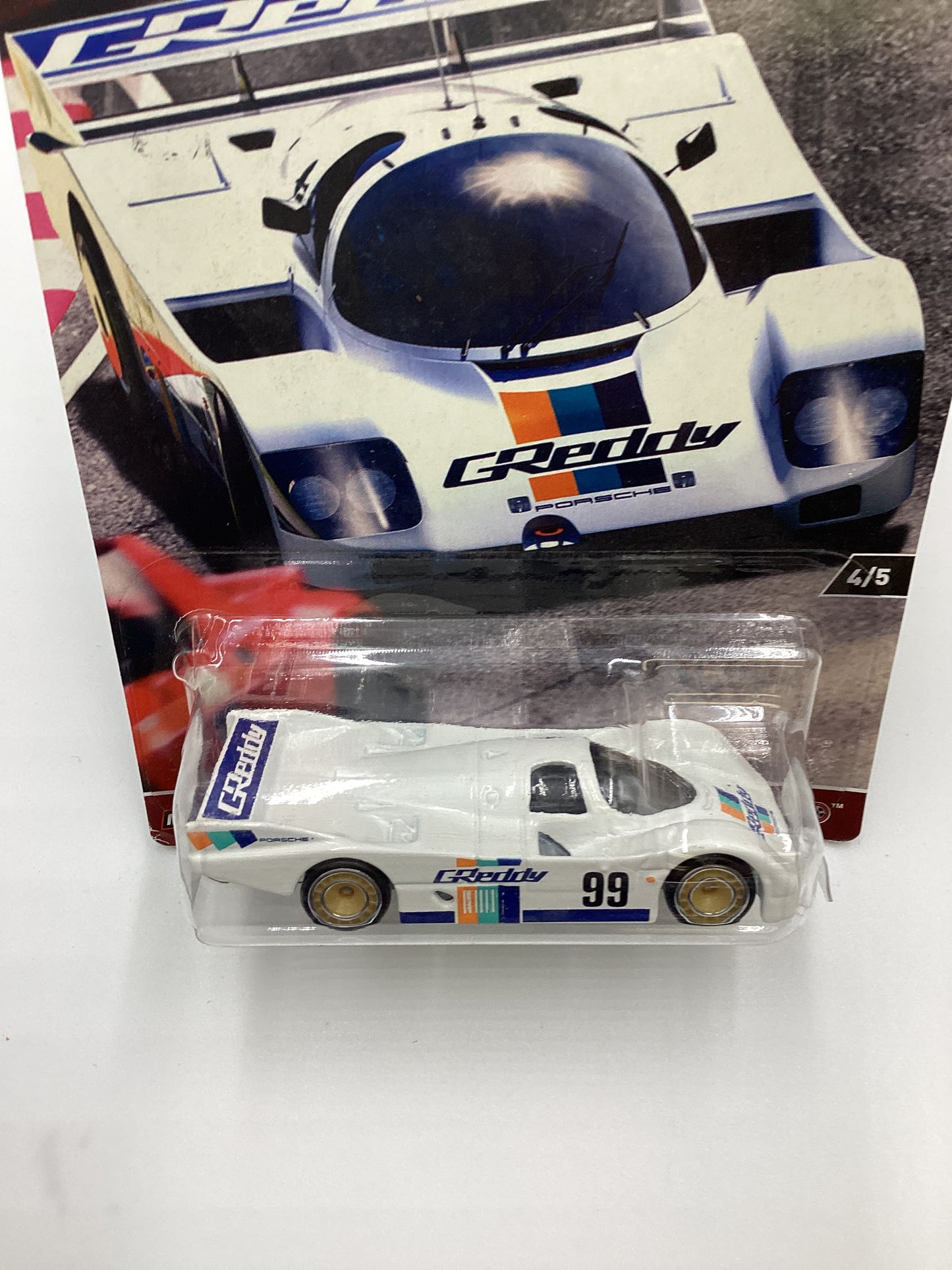 2017 Hot Wheels Race Day #4 Porsche 962 *Cracked Blister* 244J