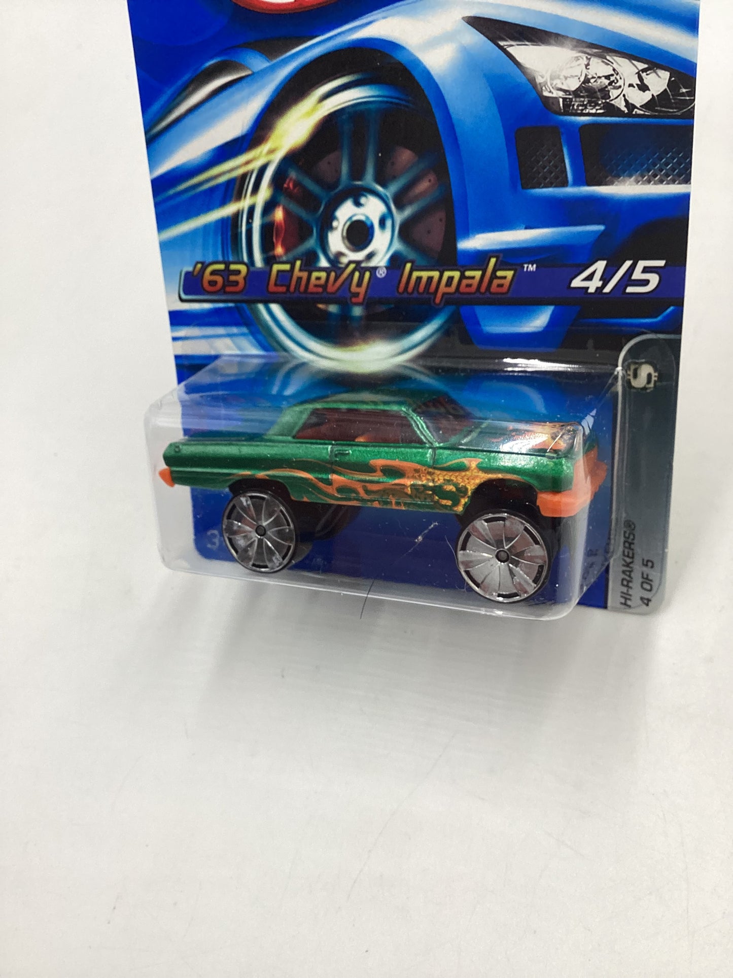 2006 Hot Wheels #104 Hi Rakers 63 Chevy Impala Green 10B