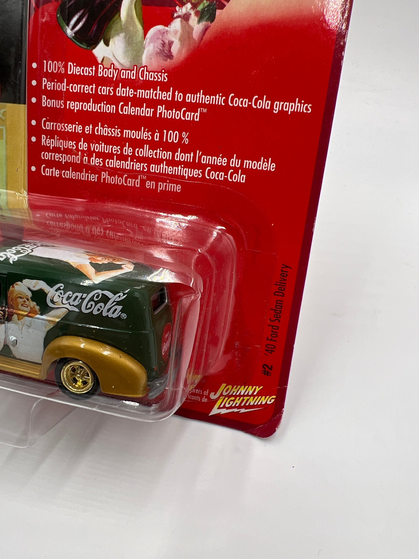 Johnny Lightning Coca Cola Calendar Girl Series #2 40 Ford Sedan Delivery Green/Gold