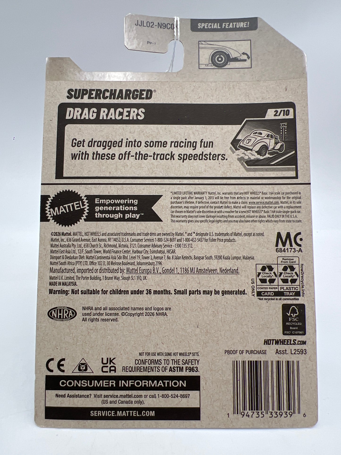 2026 Hot Wheels K Case #77 NHRA 75 Years Supercharged Blue