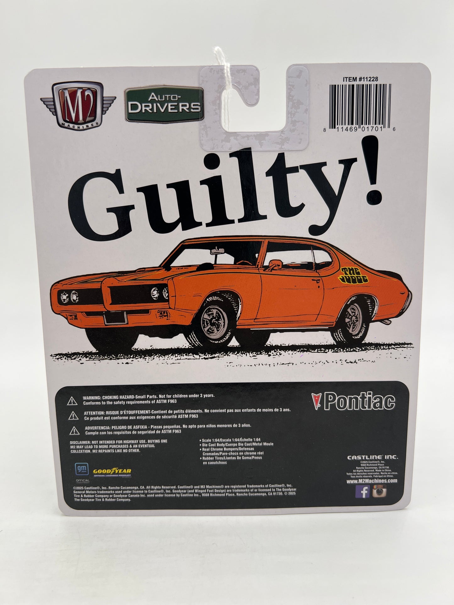 M2 Machines Auto-Drivers CHASE 1969 Pontiac GTO Judge Orange R127