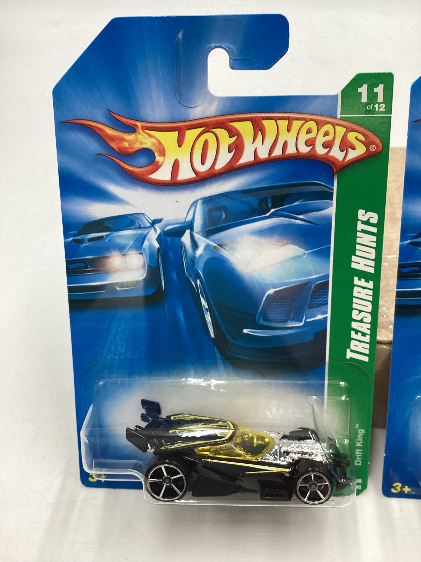 2008 Hot Wheels Super Treasure Hunt + Treasure Hunt Drift King Black #171 with protector