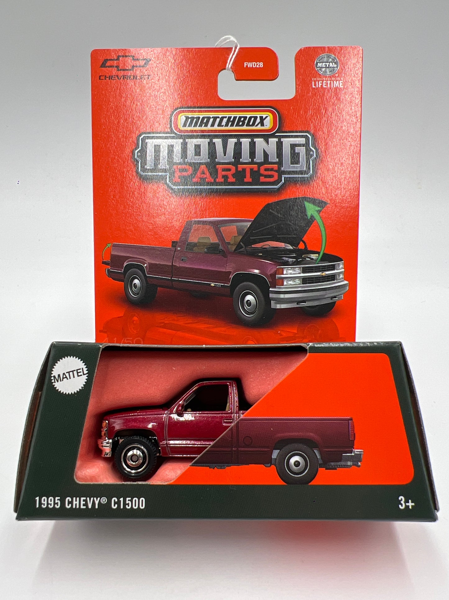 2025 Matchbox Moving Parts #41 1995 Chevy C1500 Red 167K