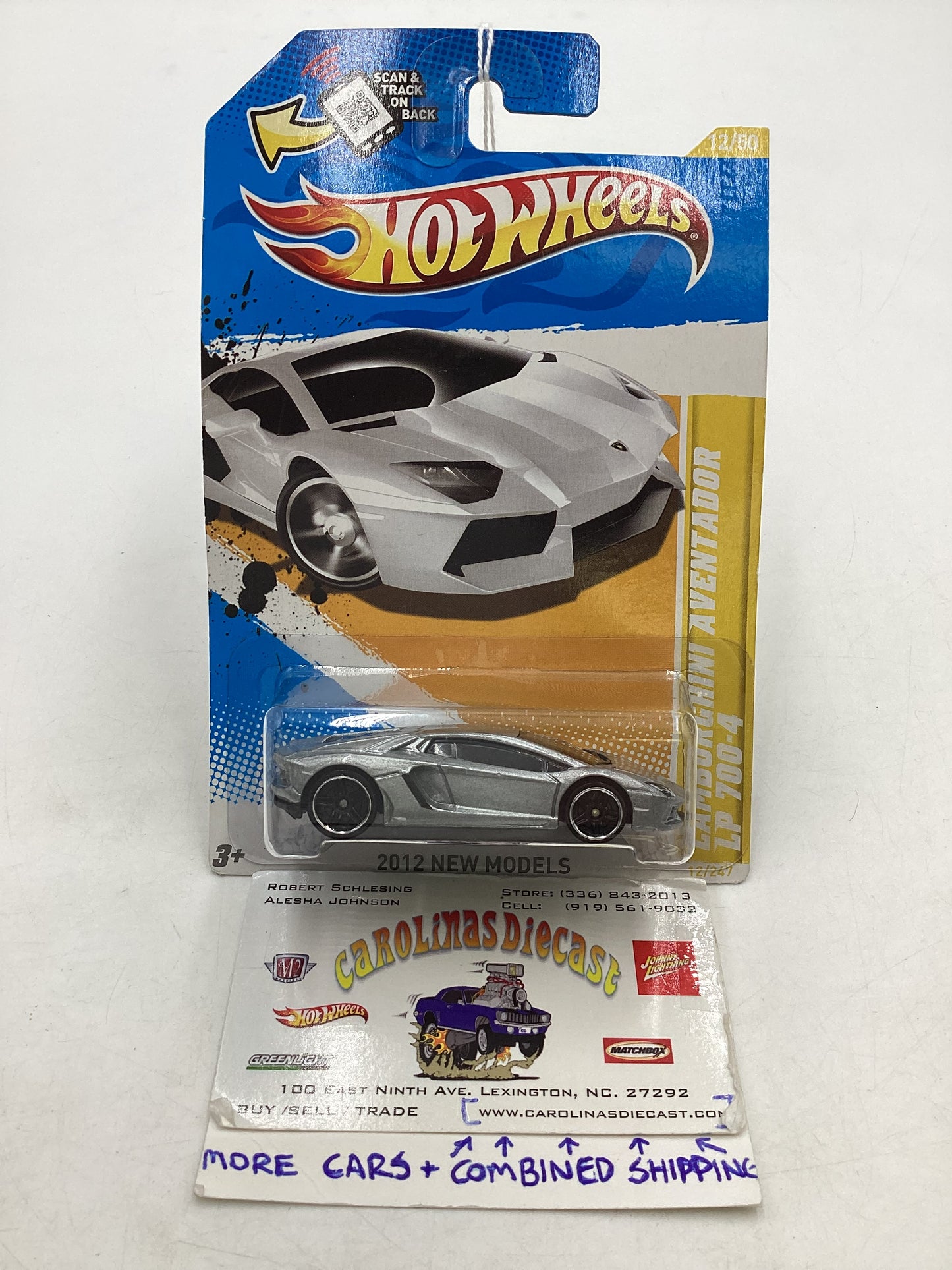 2012 Hot Wheels #012 Lamborghini Aventador LP 700-4 Silver