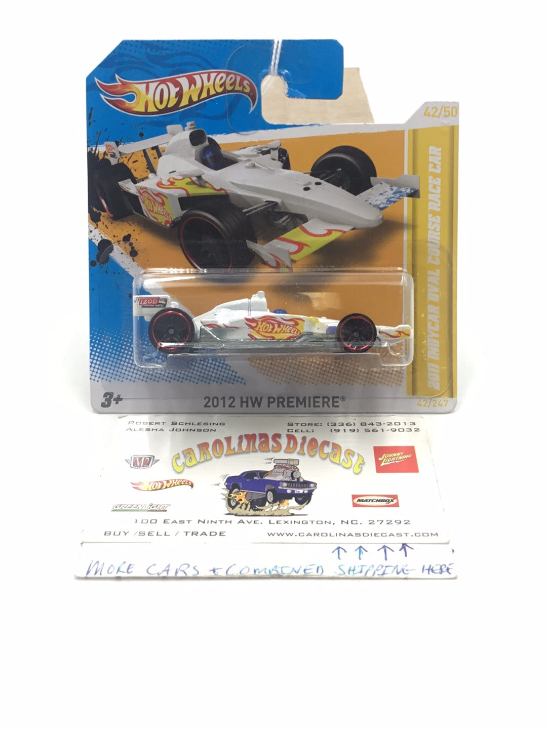 2011 Hot Wheels #42 2011 IndyCar Oval Course Race Car Short Card 55C