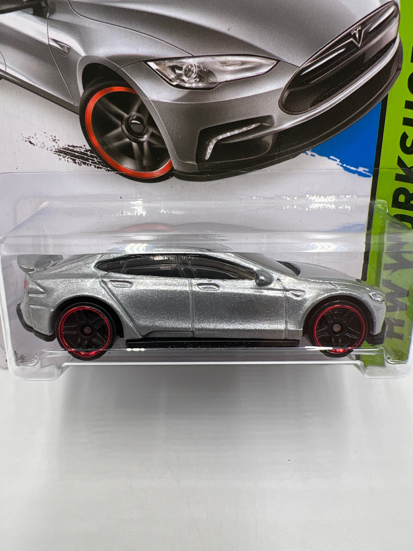 2015 Hot Wheels Workshop #217 Tesla Model S Silver 49C