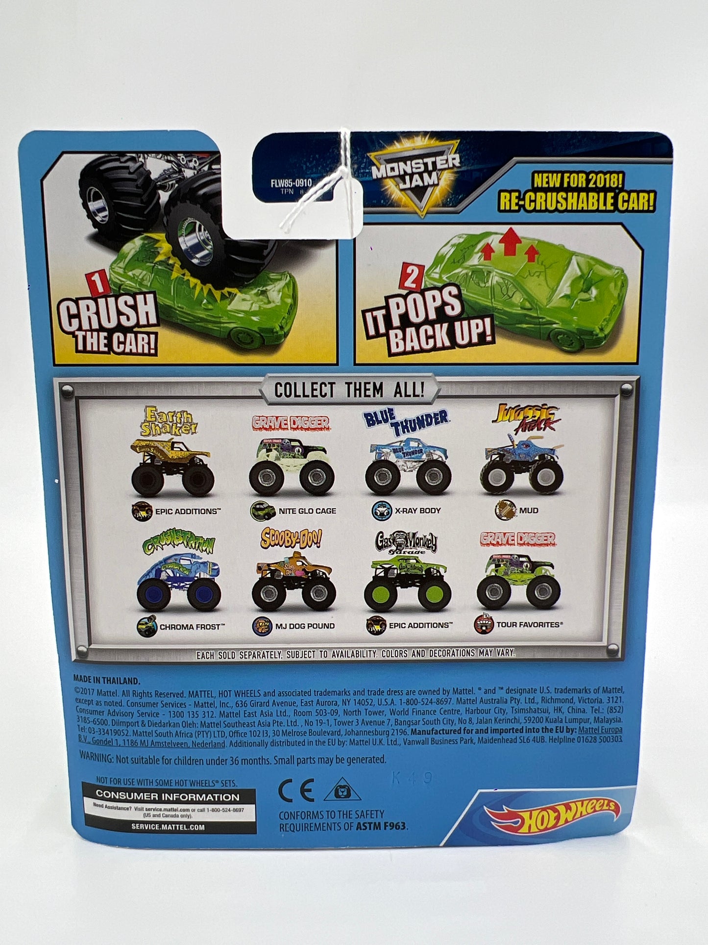 Hot Wheels Monster Jam X-Ray Body #1 Blue Thunder 130A