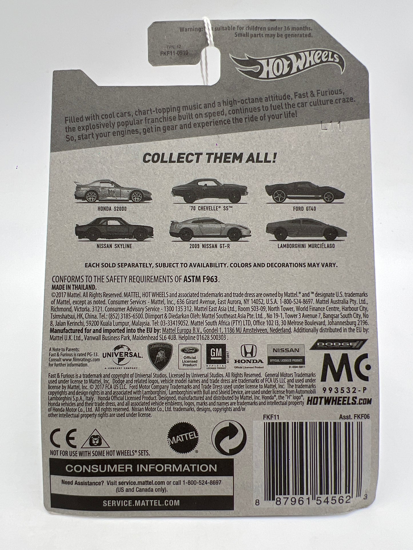 Hot Wheels Fast and Furious Fast Five #3 Ford GT-40 Blue 72H