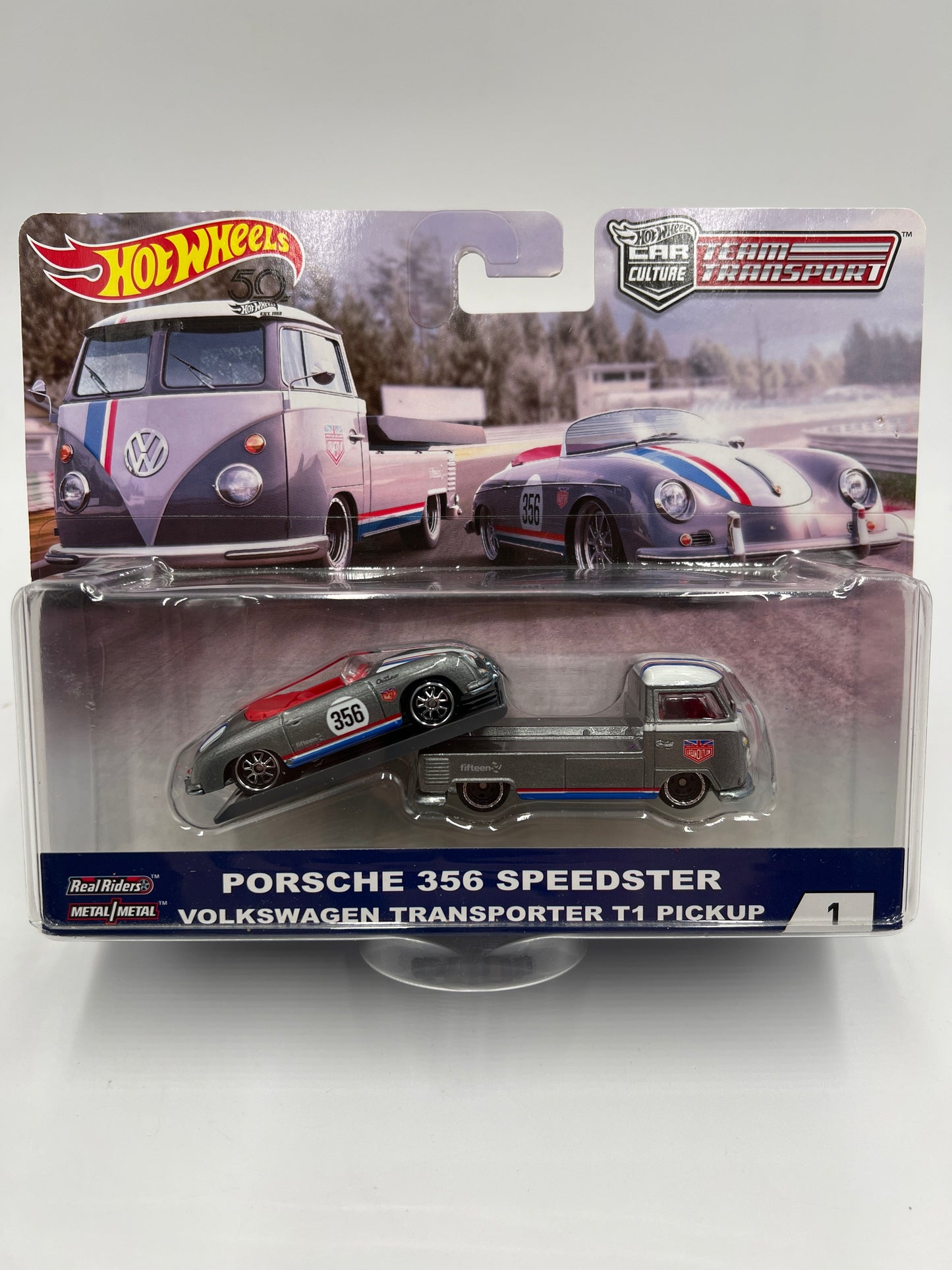 Hot Wheels Car Culture Team Transport #1 Porsche 356 Speedster Volkswagen T1 Pickup W/Protector