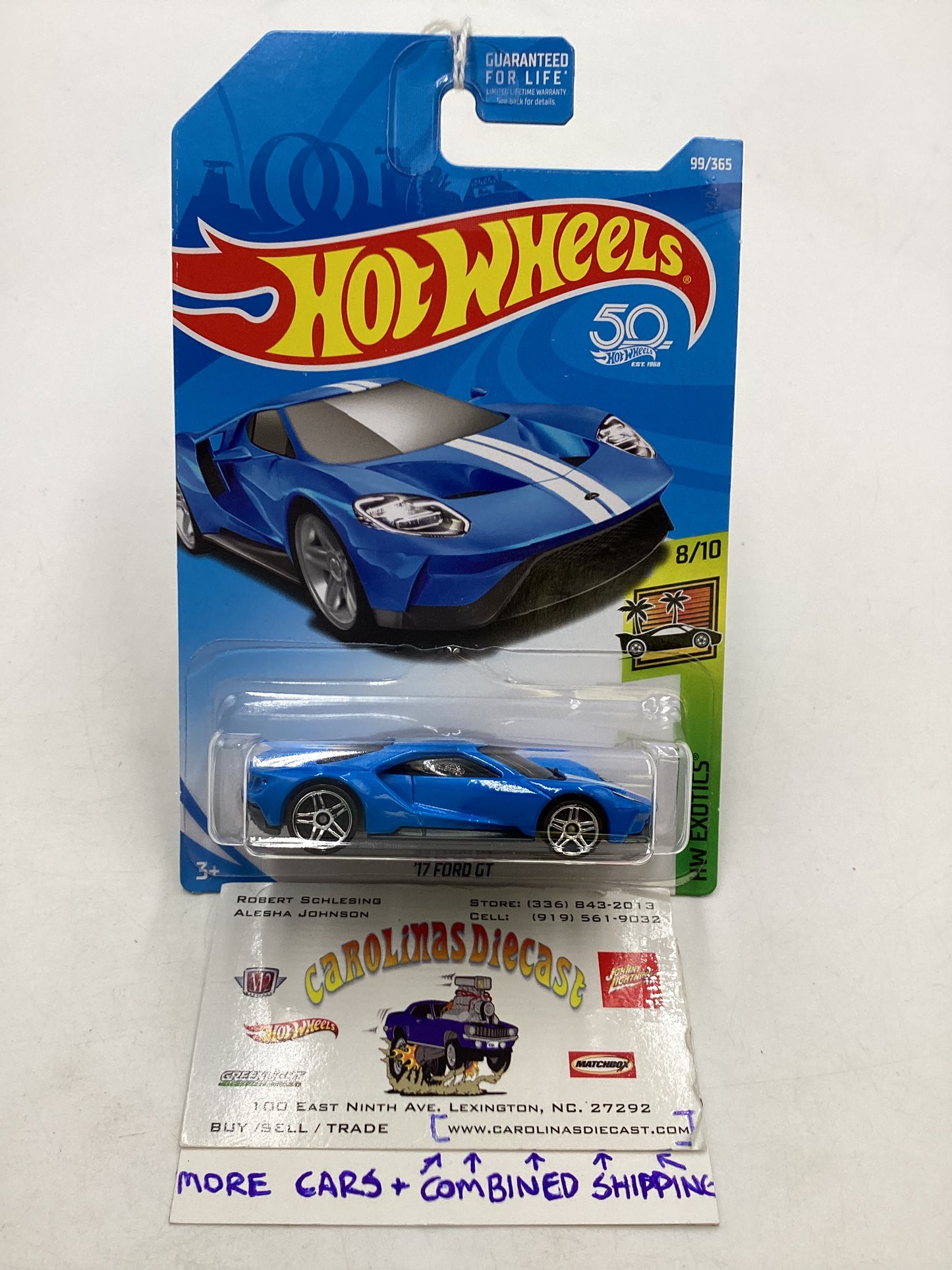 2018 Hot Wheels #99 17 Ford GT Blue 25i