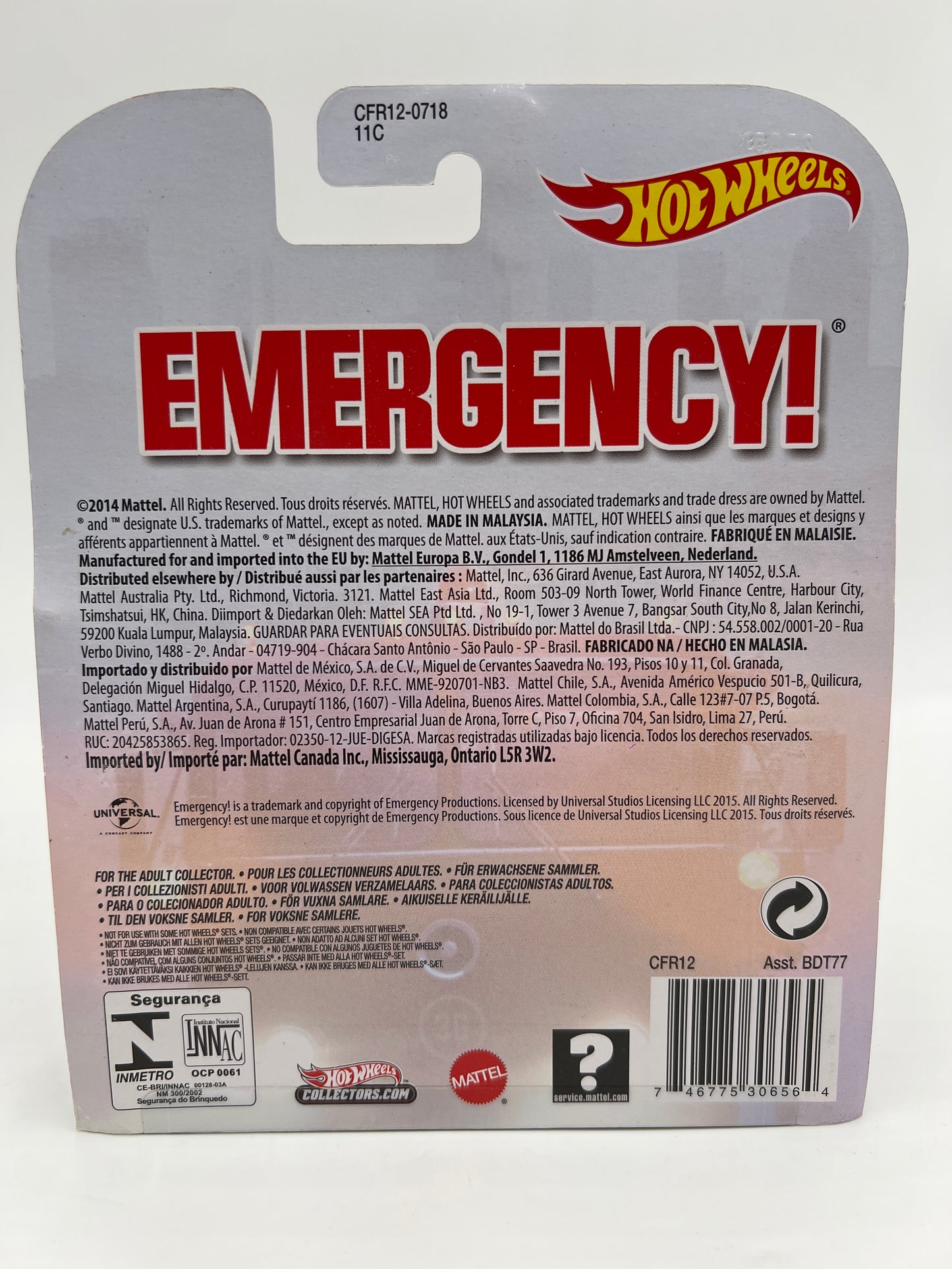 Hot Wheels Retro Entertainment Emergency! Rapid Responder Red W/Protector